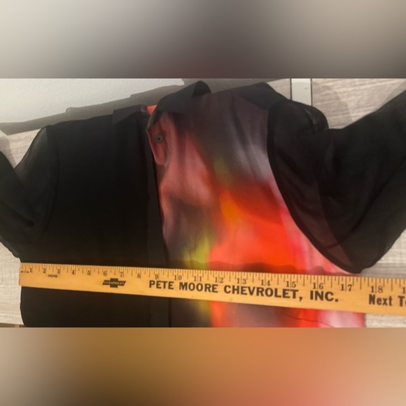 Elie Tahari Gracelynn Blouse Silk Sheer Poppy Abstract 90s Y2K Luxury Mod Sz SM - Picture 6 of 9